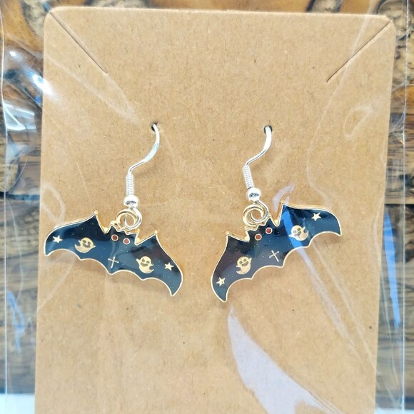 handmade Jewelry - Bat Earrings Halloween Earrings